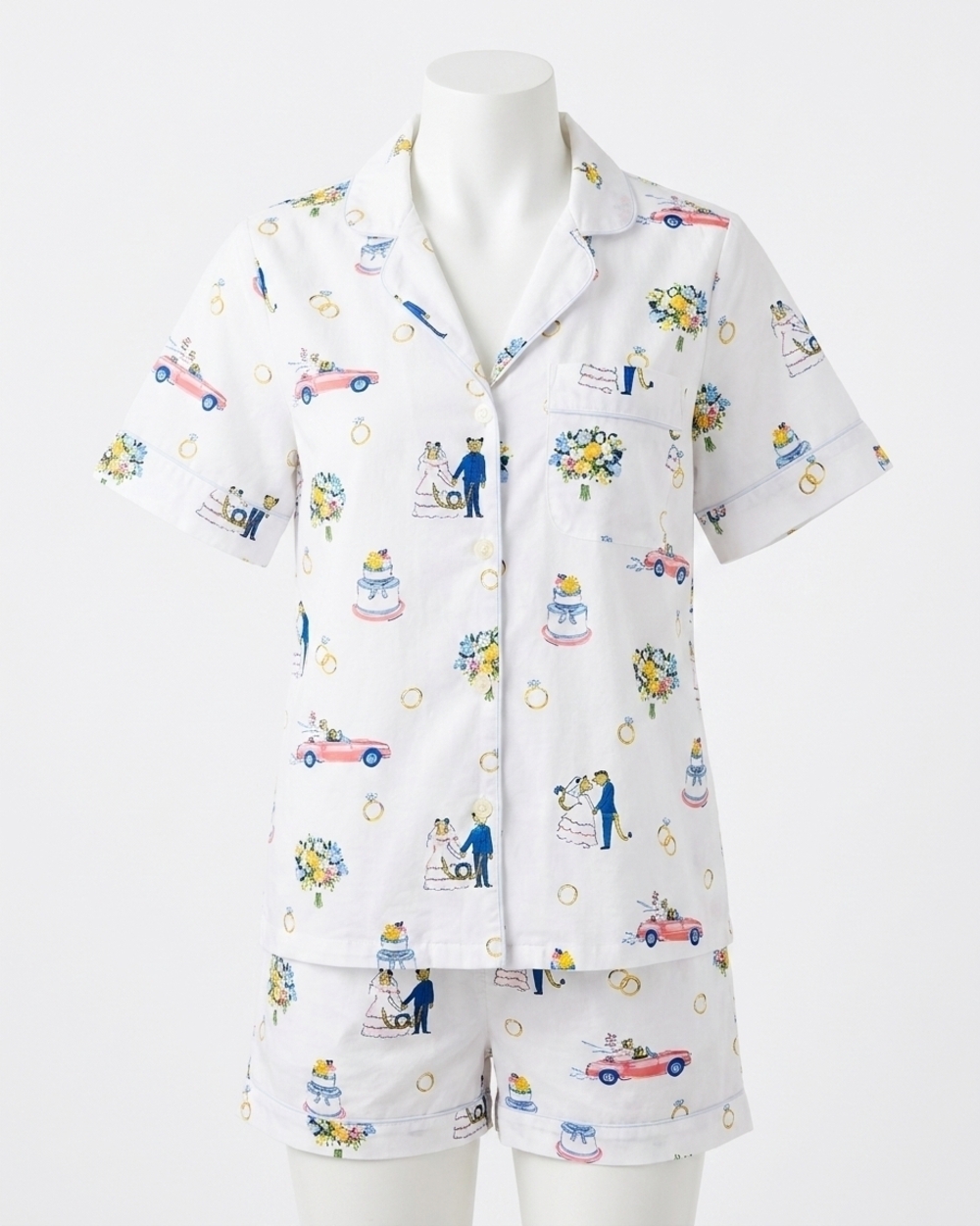NEW PRINTFRESH short pajama set in happily ever after - cloud
